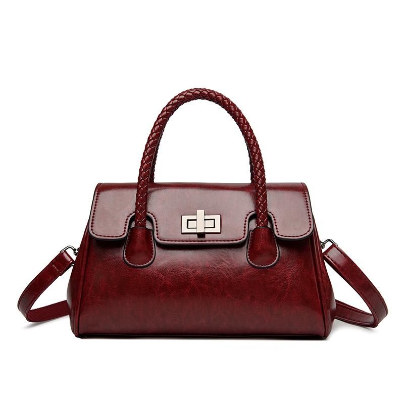 Большая вместительная женская сумка на одно плечо в стиле ретро, плетеная веревочная сумка через плечо красный