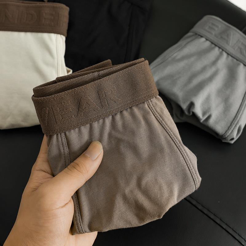 3pcs Men's Underwear Retro Men's Flat Leg Pants Mid Waist Comfortable Breathable Square Leg Pants Boxer Brief
