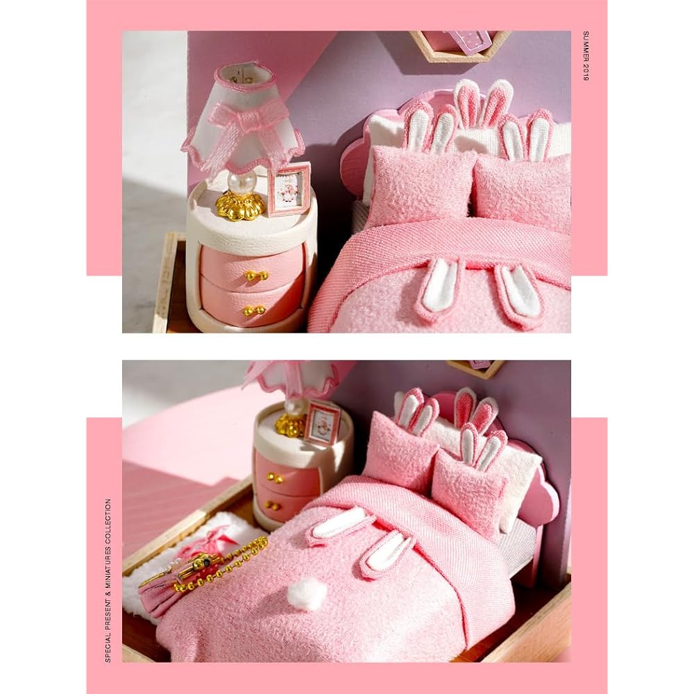Dollhouse Craft Kit Miniature Handmade Set Cute Bed Accessories