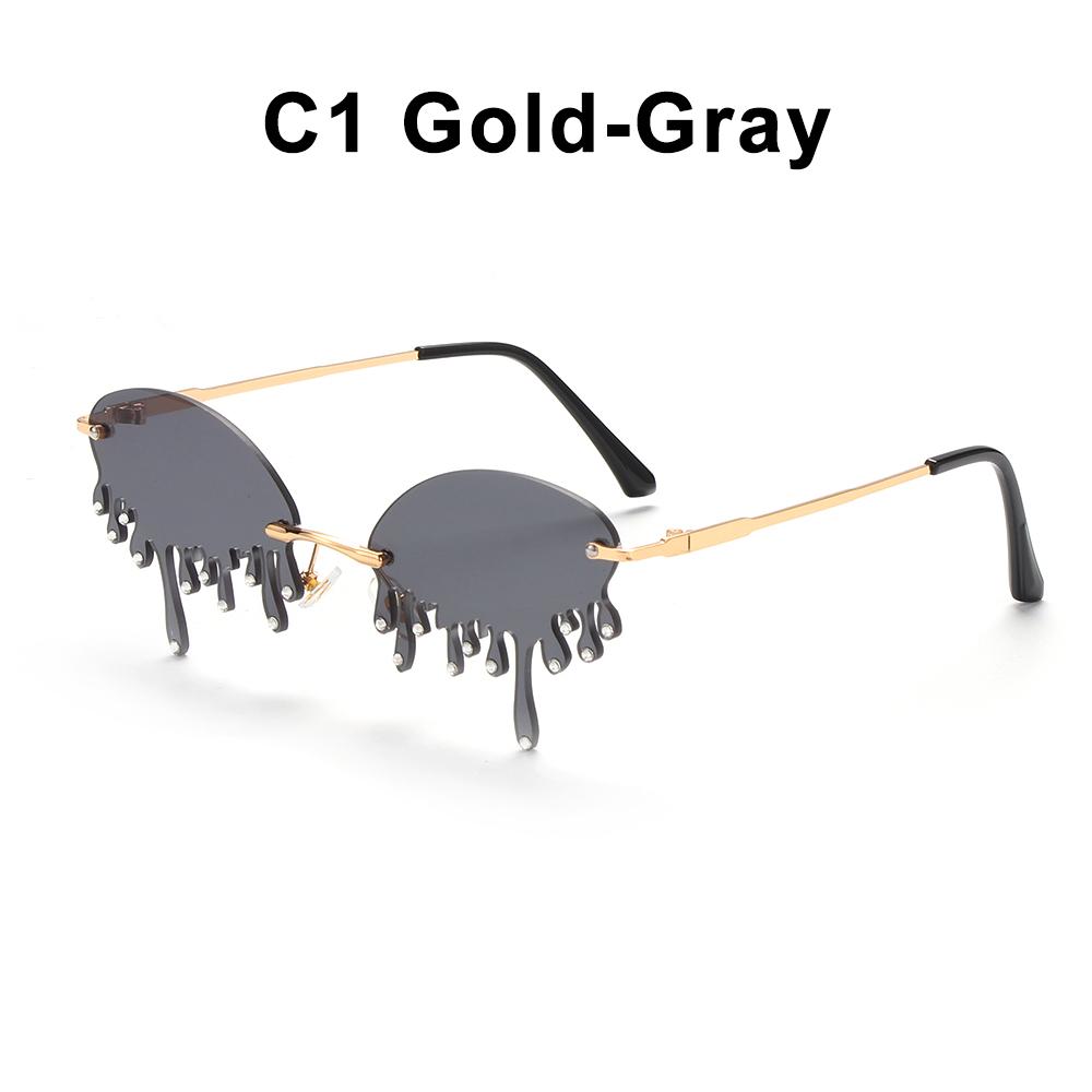 Funny Clouds Shaped Sunglasses Lightning Pendent Sunglasses Rimless Sunglasses 90s Sun Glasses Steampunk Disco Party Glasses