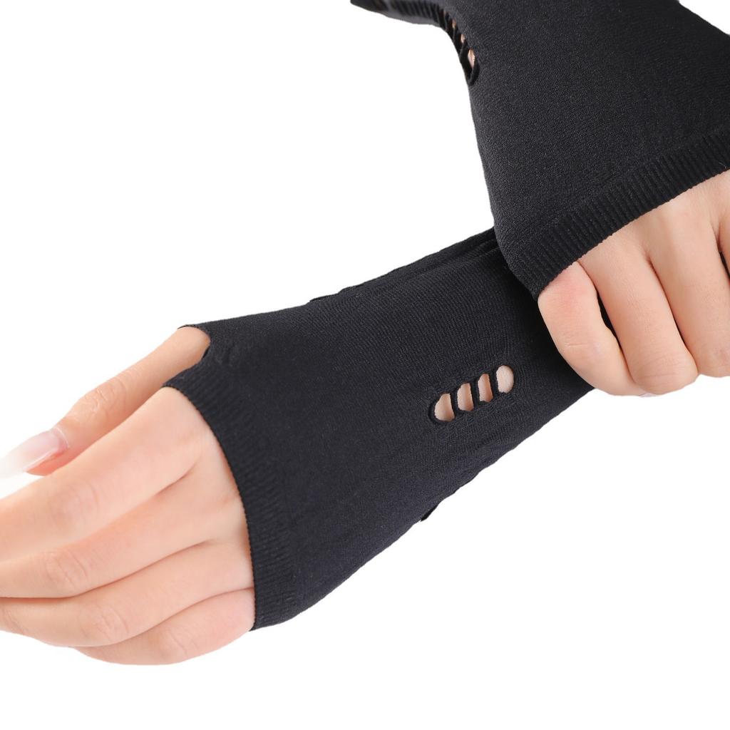 New Sun Protection Perforated and Hollowed Out Personalized and Fashionable Gloves Nightclub Dance Party Scarring and Finger Exposing Gloves