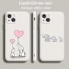 Luxury Color Phone Case For iPhone 15 14 13 12 Mini 11 Pro Max XS X XR SE 7 8 Plus Silicone Beige Cover Couple Style Cartoon