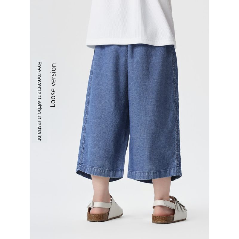 Right European Style Boys' Denim Capri Pants, Boys' Casual Pants, New Summer Collection, Children's Clothing, Summer Style, Thin Material
