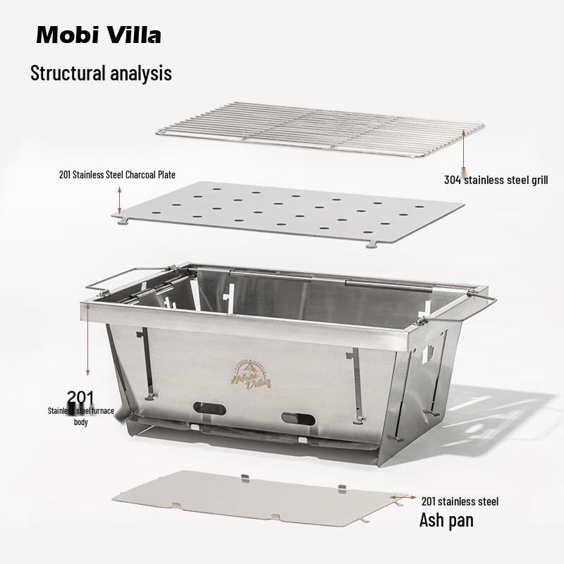 MOBIGARDEN IGT Folding Charcoal BBQ Grill