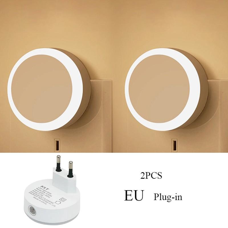 1/2PCS LED Light Control Sensing Lamp Night Light EU US Plug For Baby Children Living Room Bedroom Corridor  Bathroom Light Lamp