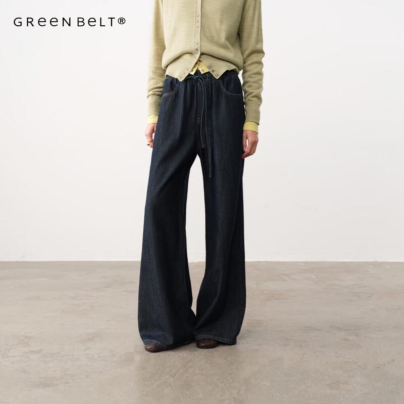 GREEN BELT Women s Vintage Tencel Blend Drawstring Straight-Leg Jeans M