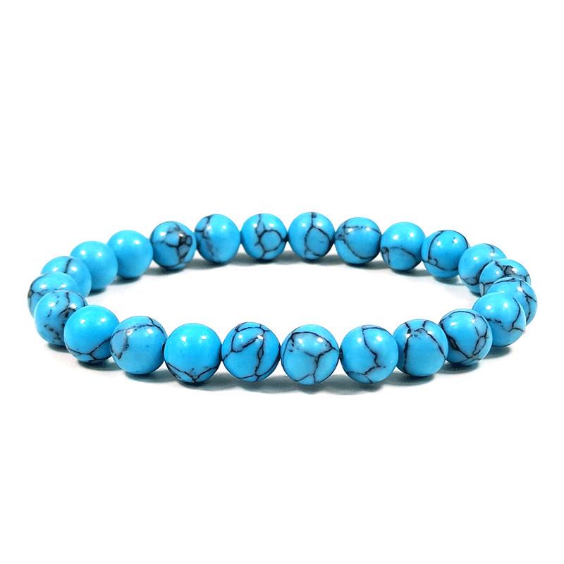 8mm Unisex Elastic Bracelet with Tiger Eye & Volcanic Stone