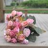 1pcs Simulated Flower Wedding Decoration Roses Simulated Rose Living Room Dining Table Decoration Rose Bud Decoration Flowers