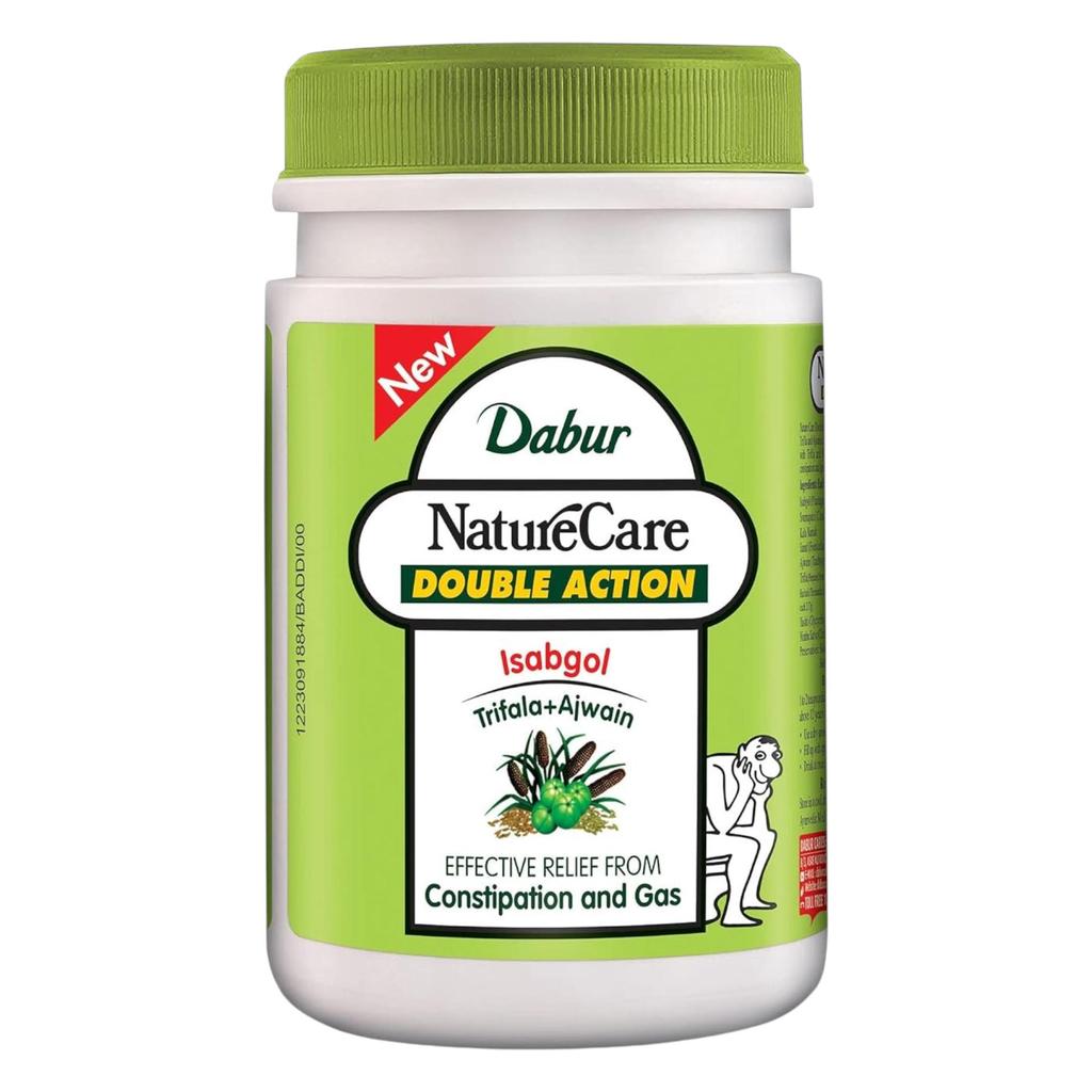 Dabur Nature Care Isabgol Double Action Powder 100g | Relief From Constipation, Gas & Bloating | Natural Digestive Support With Trifala & Ajwain