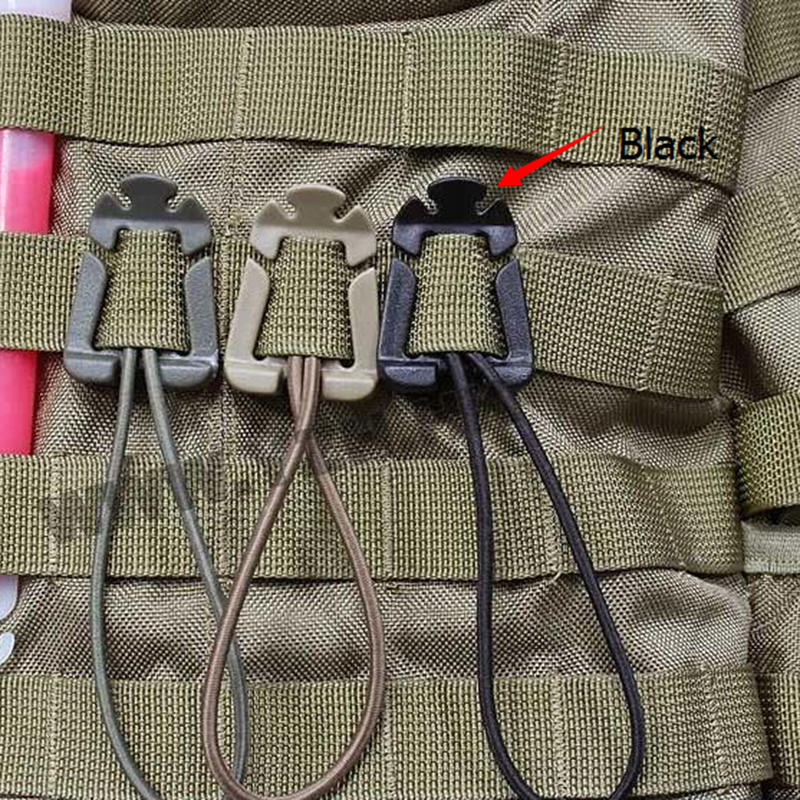 1ks Taktický Dominator Elastická Šňůra Závěsná Spona Klip Pals Molle Edc Popruh