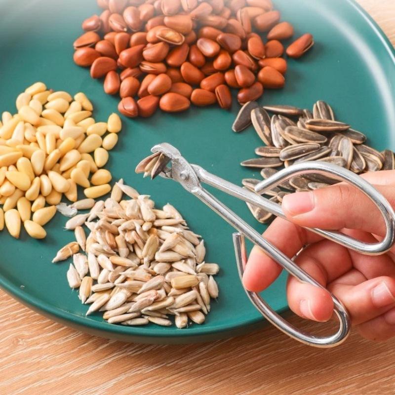 Pine Nut Clip Stainless Steel Chestnut Walnut Opener Pliers Quick Nut Sheller Cutter Clip Kitchen Tools