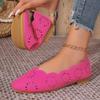 Fashion Woman Flats Loafers Low Heel Sandals Round Toe Casual Fashion New in 2025 Trandy Hollow Slip-on Barefoot Elegant Comfortable Red