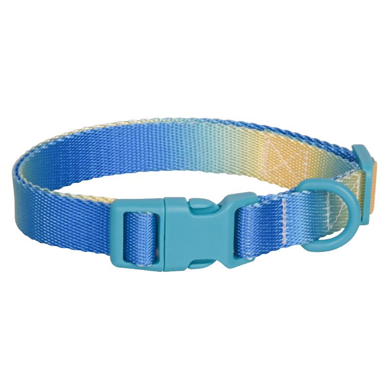 Fashion Durable Gradient Color Puppy Dog Collar Adjustable Durable Nylon Dog Collar for Small Medium Large Dogs Durable