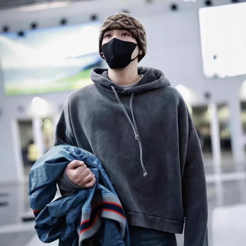 Unisex Oversized Hoodie Vintage Washed Cotton Sweatshirt With Drawstring Hood Letter Print
