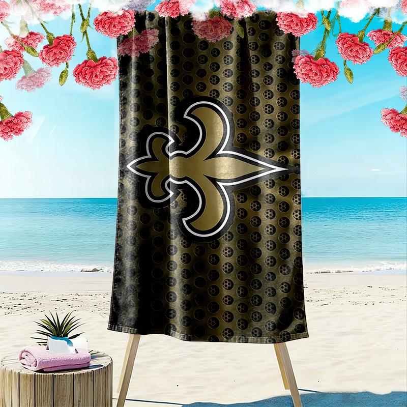 New Orleans Saints2 Print Beach Towel, Large Soft Quick Dry Towel for Beach Camping Swimming