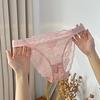 Women Breathable Rhinestone Decor Briefs Underwear Low Waist Lace Panties Satin Silk Comfortable
