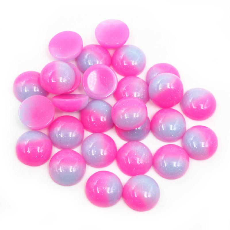New Fashion 40pcs 12mm Mix Colorful Candy Color Crystal jelly series Flat back Resin Cabochons Cameo