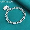 925 Sterling Silver Heart Pendant Bracelet For Women Wedding Engagement Fashion Party Jewelry