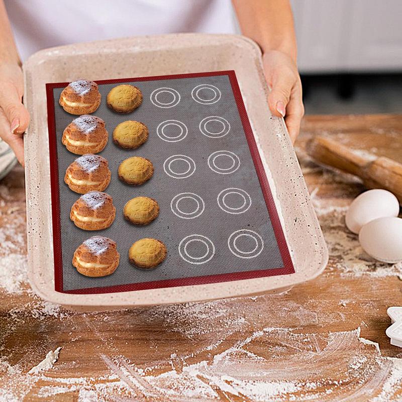 Антипригарный коврик для выпечки, безопасный для пищевых продуктов, силиконовый коврик для выпечки, многоразовый, пищевого качества, двусторонний, силиконовые коврики для выпечки макарон