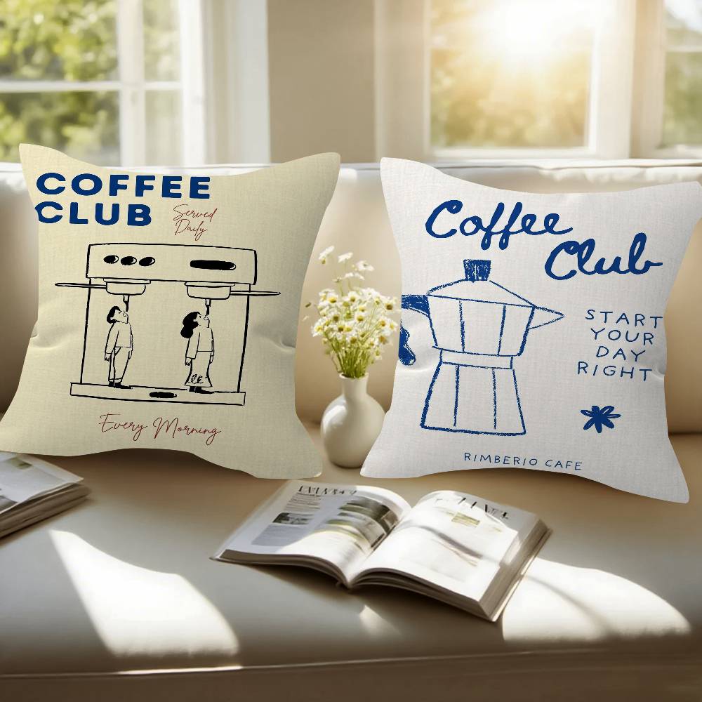 Funny Coffee Club Diver Abstract Personalized Pillow Cover Kids Bedroom Wild Party Decor Pillowcase Kid Birthday Shower Gift