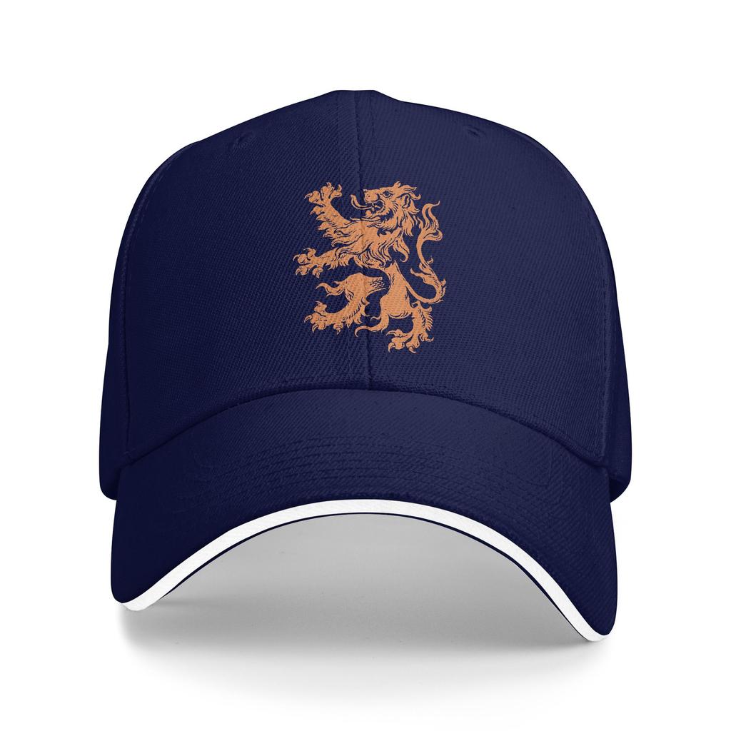 RAMPANT LION  Holland Crest Baseball Cap  Streetwear UnisexTeens Trucker Hat SunProof Custom Logo Running Hippie Snapback Cap