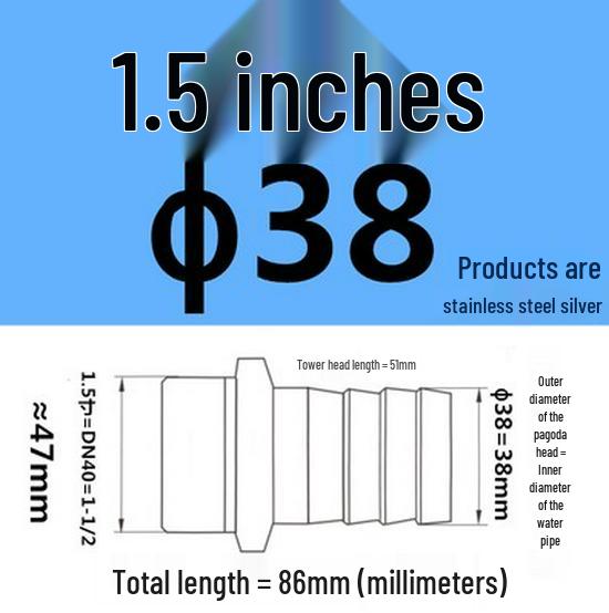 304 Stainless Steel Hex Threaded Water Hose Barb Connector