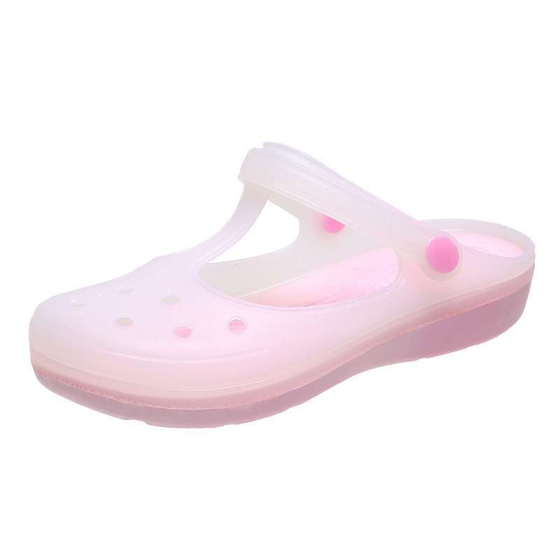 Summer new hole shoes women's sandals nurse flat jelly shoes maternity shoes beach shoes thickened home slippers women