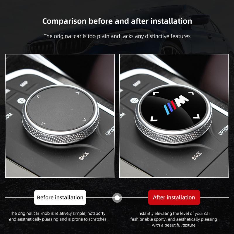 Car Multimedia Button Cover Trim Knob Sticker For BMW M Power M3 M4 M5 G42 G30 G20 E39 E36 E87 E53 F44 F34 G23 G15 G16 X3 X4 X5