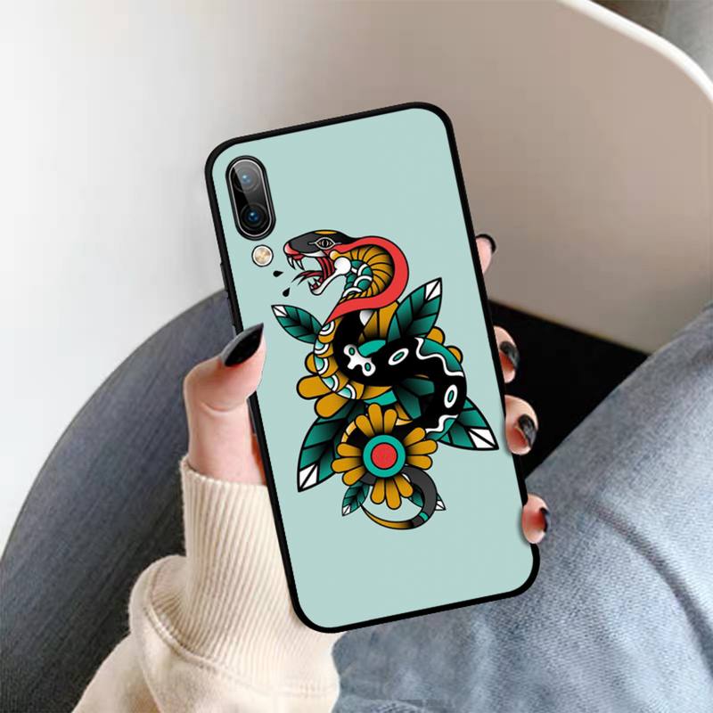 Hand Schlange Blume Schlange Handyhülle Für OPPO A9 A7 A3S A1K F5 Reno 2 Z Realme 6 5 Pro C3 Vivo Y91C Y51 Y31 Y19 Y17 Y11 V17