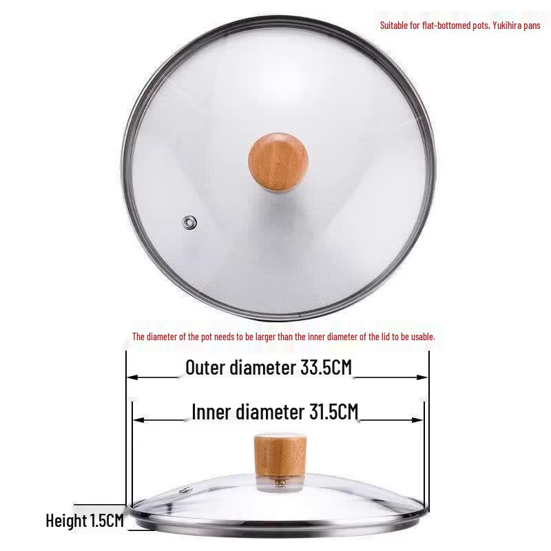 Universal Transparent Tempered Glass Pot Lid