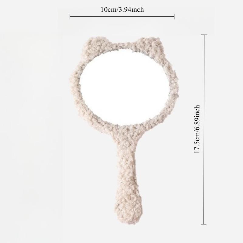 

1 шт. Плюшевое ручное зеркало для макияжа Большие медвежьи лапы Милый медвежонок Зеркало HD Пластиковое портативное зеркало для макияжа