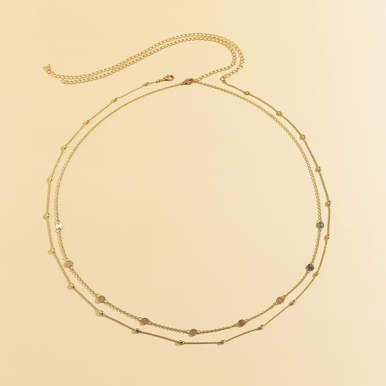 Chains Sexy Double Layer Adjustable Handmade Round Sequins Decorate Anti-rust Women Vintage Minimalism