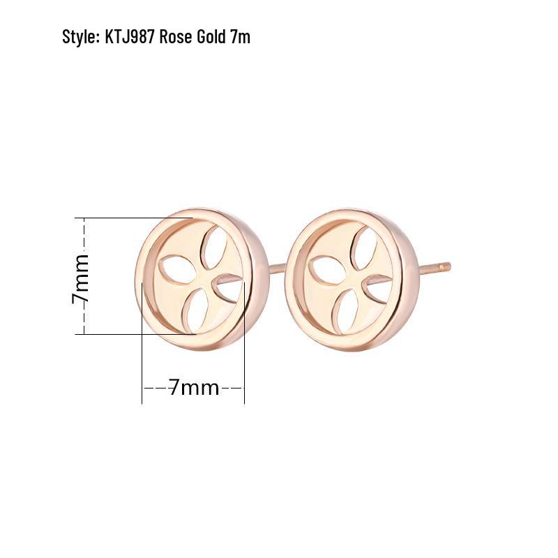 

S925 Sterling Silver Floral Round Jade Stud Earring Mounts