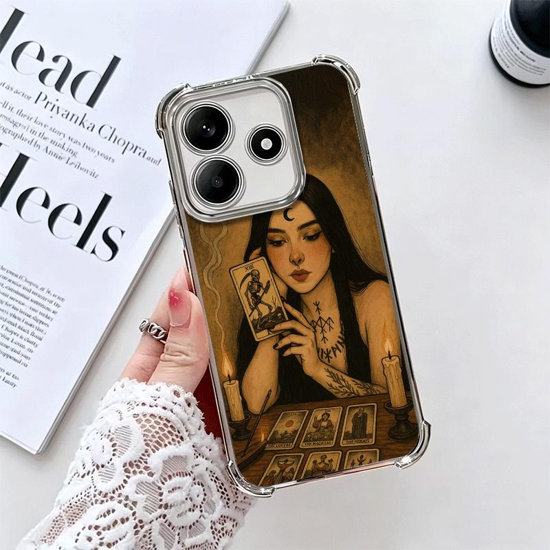 Hexe Tarotkarte Weiche Handyhülle Für Xiaomi Redmi Note 14 15 Pro Plus 13 12 11S 11T 5G 10 9S 9 Galvanisiert Anti-Fall Fundas