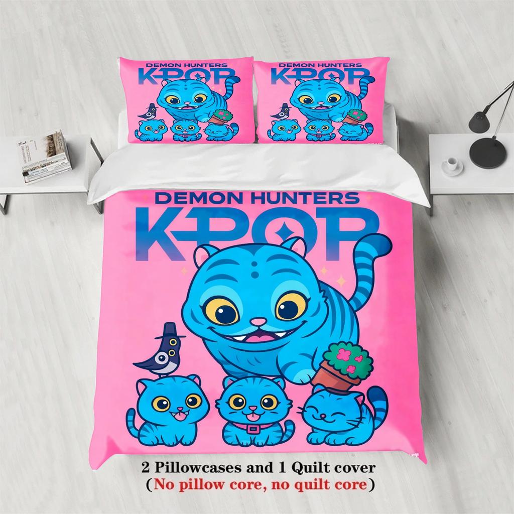 K pop Huntrix Mira Zoey Rumi Povlečení s potiskem Demon Hunters Polyesterový povlak na přikrývku Dětský dárek pro holky na výzdobu domova