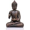 Meditating Sitting Buddha Statue Showpiece Idol Home Decor Living Room Gifts Decorative Showpiece - 27 Cm  (Resin, Black, Copper)