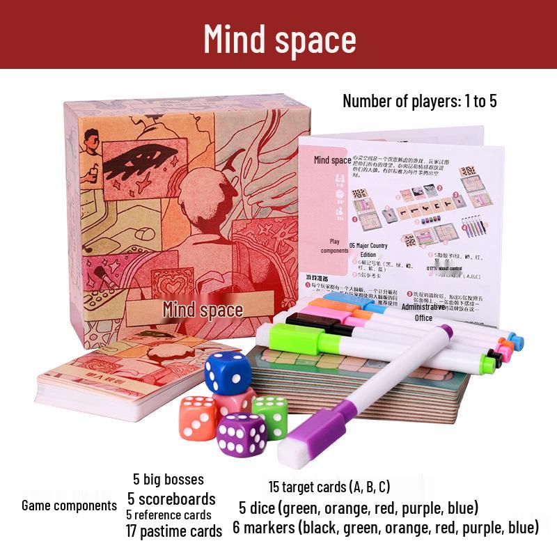 Mind Space: Chinese Edition Tabletop Card & Dice Puzzle Game for 1-5 Players