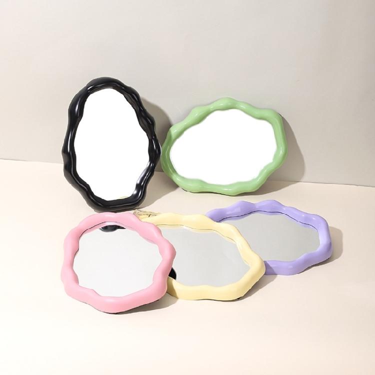 Artistic Cloud Shape Makeup Mirror for Desk and Tabletop Vanity Mirror with Adjustable Brackets Aesthetic Mirror Decors