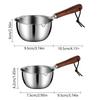 Casserole à lait Acier inoxydable Poêle à huile chaude 150/300ML Petite casserole pour sauce chaude Casserole de cuisson Casserole à beurre à fond plat polyvalente