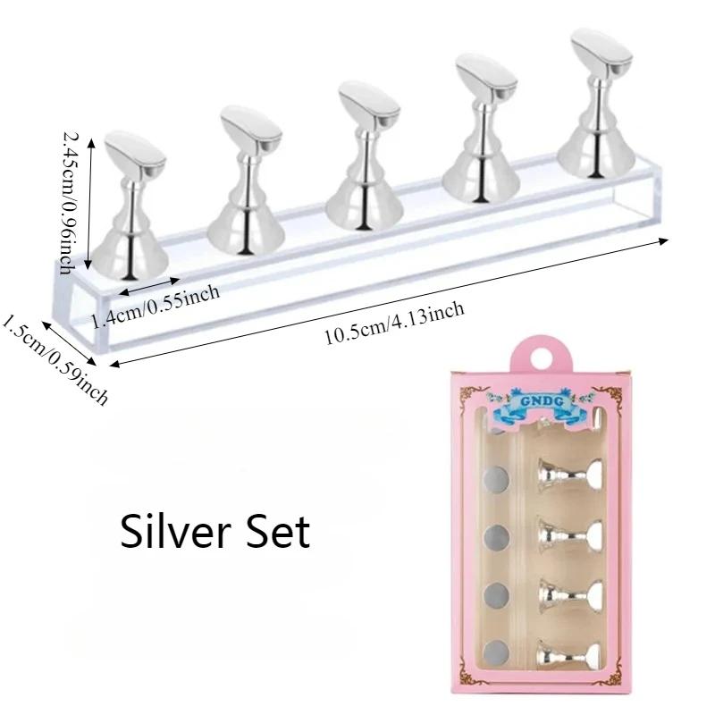 1 Set Support à Ongles Magnétique pour Affichage d'Ongles à Presser Faux Ongles Embouts d'Ongles Support d'Entraînement avec Pâte Réutilisable Débutant Ongles DIY
