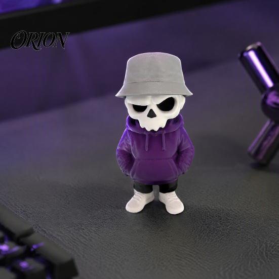 Фигурка скелета Крутые фигурки, 3D-печатная готическая статуэтка маленького черепа, Коллекционная модель персонажа на Хэллоуин Жуткое украшение для дома и офиса