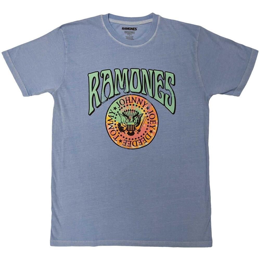 Ramones - Crest Psych - Light Blue Pigment Wash  t-shirt Unisex T-Shirt S