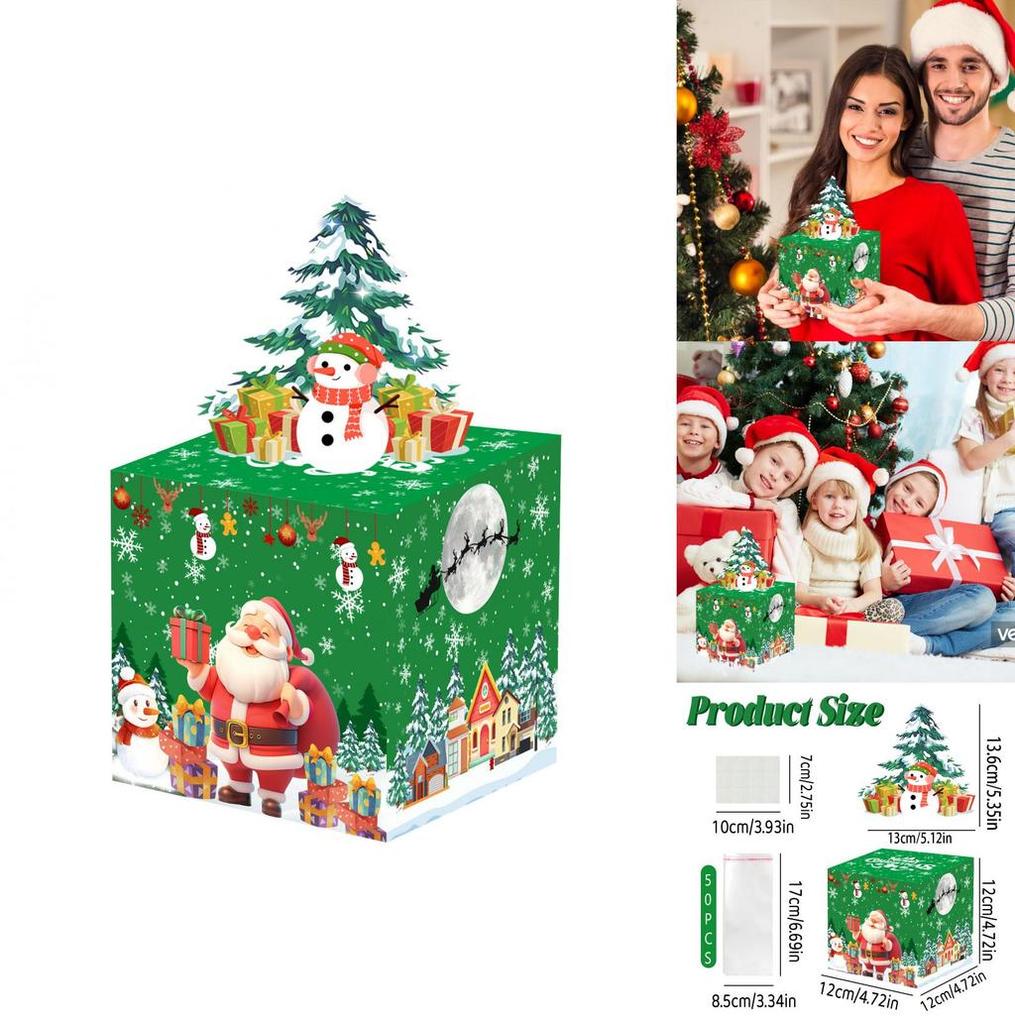 Christmas Party Decor Green Snowman Gift Box For Holiday Celebrations