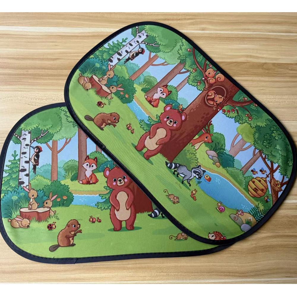 Car Side Window Cartoon Sun Shade - Heat Insulation & Light Blocking PVC Film