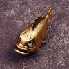 Retro Copper Fish Sculpture Antique Copper Marine Creature Figurine Collectible Desktop Ornament for Mantel Bookshelf