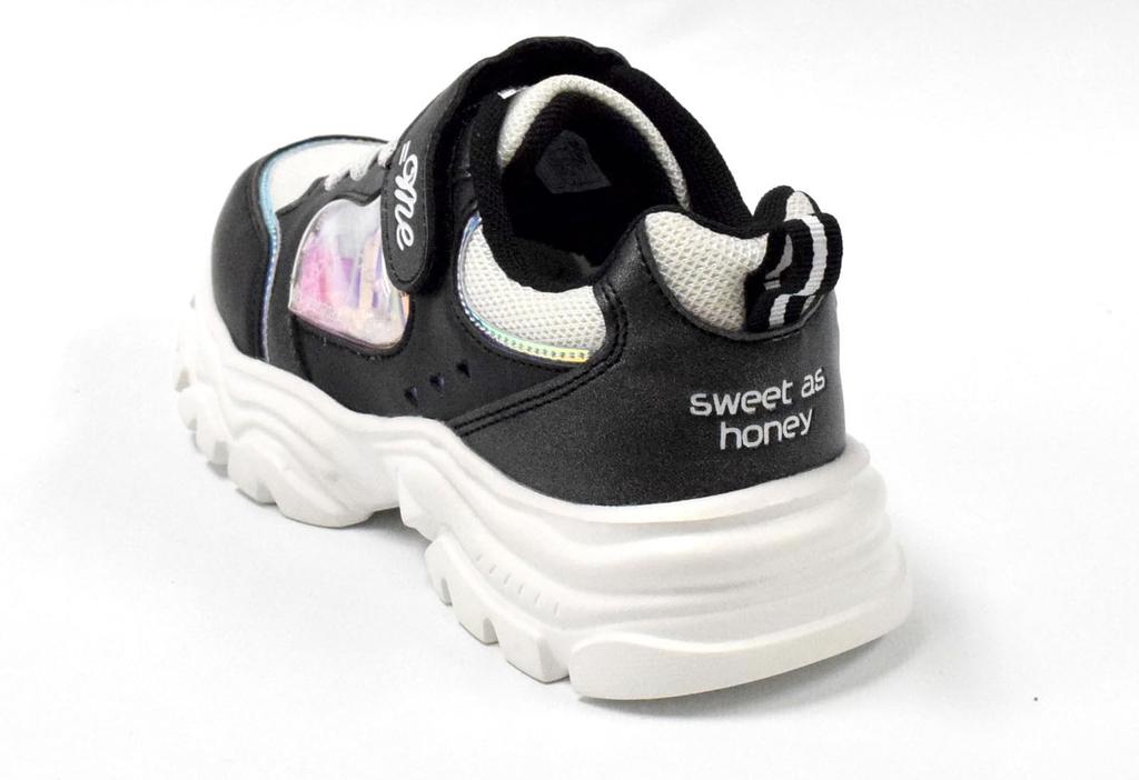 Equal Me Court Stylish and Velcro and Elastic Easy To White and Size Cm Kids' Girls' Sneakers, Cute, Straps, Glow-in-the-Dark, School, Casual, Match,