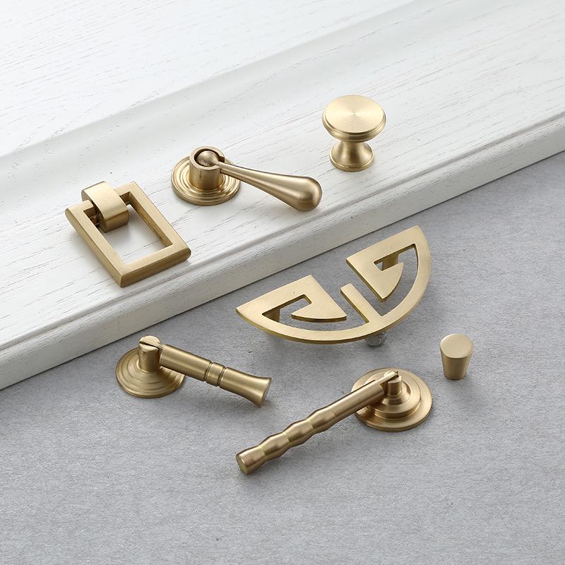 Brass & Pure Copper Wardrobe Handle - New Chinese Style Gold Hardware KX910