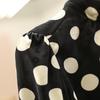 Youxizi Polka Dot Tie-Up Loose Slimming Shirt - 25 Autumn Collection