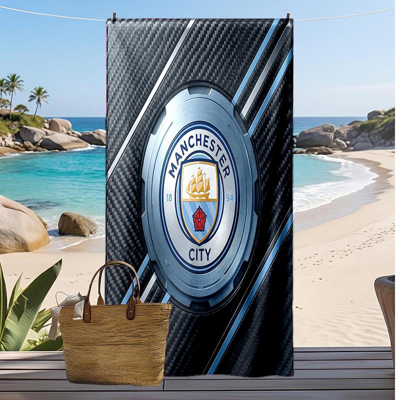 Manchester City Printed Beach Towel Quick Dry Soft TowelPortable Large Rectangular Beach Blanket for Travel Swimming Pool
