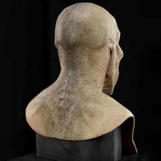 Scary Realistic Emulsion Halloween Headgear Pointy Teeth Split Mouth Horror Face Cover for Home